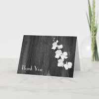 Black & White Orchids & Barn Wood Danke Karte