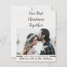 Black & White Our First Christmas Newlywed Photo