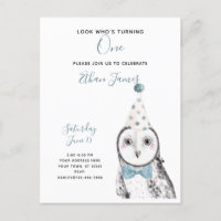 Black & White Owl 1. Geburtstag Junge Party