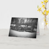 “Black & White Oxford Mill Trucks" Christmas Card Karte (Gelbe Blume)