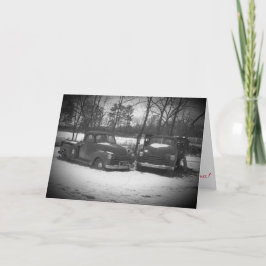 “Black & White Oxford Mill Trucks" Christmas Card Karte