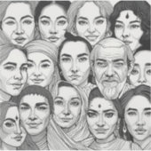 Black & White Paintings Celebrating Diversity  Aufkleber (Vorderseite)