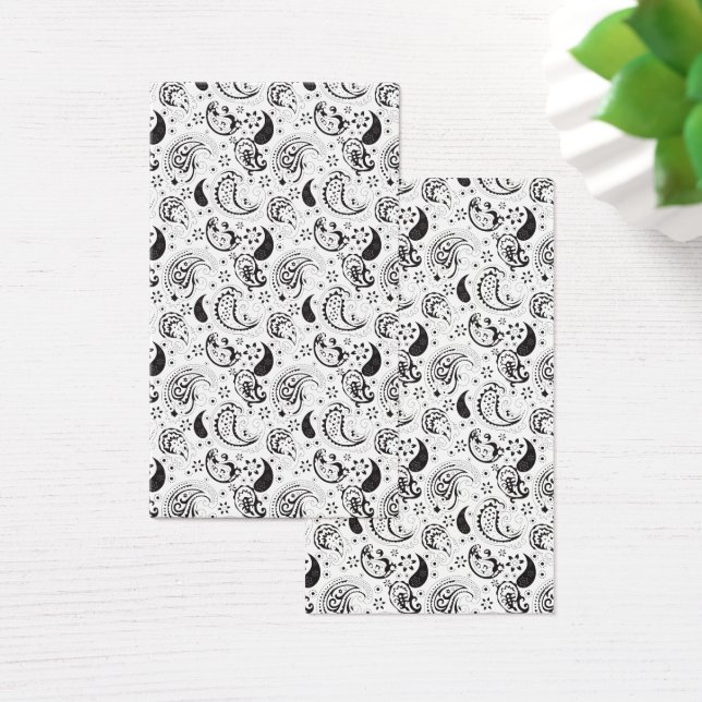 Black & White Paisley Pattern –Elegant Textile Art (Schreibtisch)