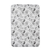 Black & White Paisley Pattern –Elegant Textile Art Badematte (Vorderseite Vertikal)