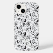 Black & White Paisley Pattern –Elegant Textile Art Case-Mate iPhone Hülle (Rückseite)