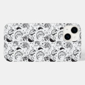 Black & White Paisley Pattern –Elegant Textile Art Case-Mate iPhone Hülle (Rückseite (Horizontal))
