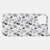 Black & White Paisley Pattern –Elegant Textile Art Case-Mate iPhone Hülle (Rückseite (Horizontal))