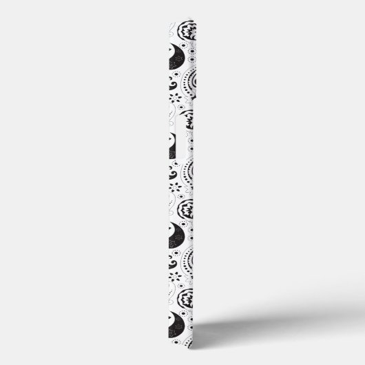Black & White Paisley Pattern –Elegant Textile Art Case-Mate iPhone Hülle (Rückseite / Rechts)