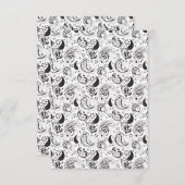 Black & White Paisley Pattern –Elegant Textile Art Dankeskarte (Vorne/Hinten)