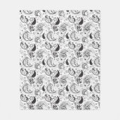 Black & White Paisley Pattern –Elegant Textile Art Fleecedecke (Vorderseite)