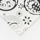 Black & White Paisley Pattern –Elegant Textile Art Fleecedecke (Ecke)