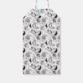 Black & White Paisley Pattern –Elegant Textile Art Geschenkanhänger (Rückseite)