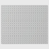 Black & White Paisley Pattern –Elegant Textile Art Geschenkpapier (Flach)