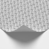 Black & White Paisley Pattern –Elegant Textile Art Geschenkpapier (Ecke)