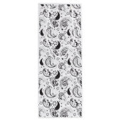 Black & White Paisley Pattern –Elegant Textile Art Geschenktüte Für Weinflaschen (Rückseite)
