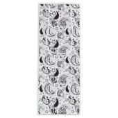 Black & White Paisley Pattern –Elegant Textile Art Geschenktüte Für Weinflaschen (Vorderseite)