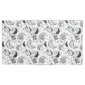 Black & White Paisley Pattern –Elegant Textile Art Kissenbezug (Vorderseite-Links)