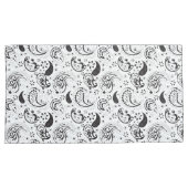 Black & White Paisley Pattern –Elegant Textile Art Kissenbezug (Vorderseite-Rechts)