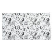 Black & White Paisley Pattern –Elegant Textile Art Kissenbezug (Rückseite-Links)