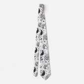 Black & White Paisley Pattern –Elegant Textile Art Krawatte (Rückseite)