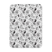 Black & White Paisley Pattern –Elegant Textile Art Magnet (Vertikal)