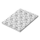 Black & White Paisley Pattern –Elegant Textile Art Notizblock (Rotiert)