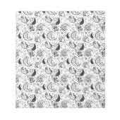 Black & White Paisley Pattern –Elegant Textile Art Notizblock (Vorderseite)