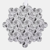 Black & White Paisley Pattern –Elegant Textile Art Ornament Karte (Vorderseite)