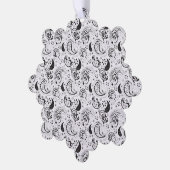 Black & White Paisley Pattern –Elegant Textile Art Ornament Karte (Linke Ecke)