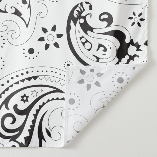 Black & White Paisley Pattern –Elegant Textile Art Wandteppich (Detail)