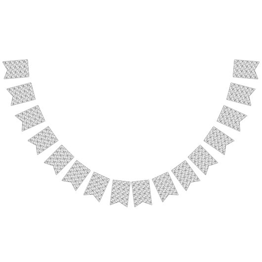 Black & White Paisley Pattern –Elegant Textile Art Wimpelkette (Alle)