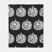 Black & White Paisley Pumpkin Fleece Blanket (Vorderseite)