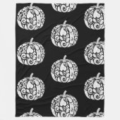 Black & White Paisley Pumpkin Fleece Blanket (Vorderseite)