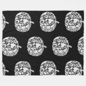 Black & White Paisley Pumpkin Fleece Blanket (Vorderseite (Horizontal))