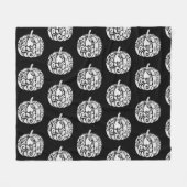 Black & White Paisley Pumpkin Fleece Blanket (Vorderseite (Horizontal))