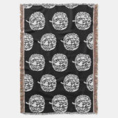 Black & White Paisley Pumpkin Fleece Blanket Decke (Vorderseite Vertikal)