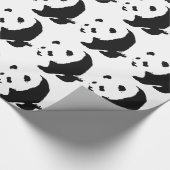 Black & White Panda Art Weihnachtswrapping Paper Geschenkpapier (Ecke)
