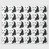 Black & White Panda Art Weihnachtswrapping Paper Geschenkpapier (Flach)