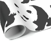 Black & White Panda Art Weihnachtswrapping Paper Geschenkpapier (Rolleneckpunkt)
