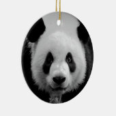 Black & White Panda Bär Weihnachtsbaum Keramikornament (Rechts)