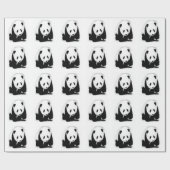 Black & White Panda Geschenkpapier (Flach)