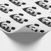 Black & White Panda Weihnachtswrapping Paper Geschenkpapier (Ecke)