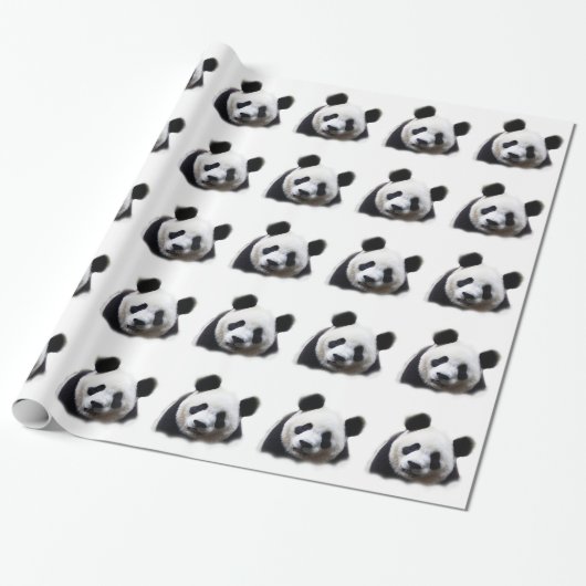 Black & White Panda Weihnachtswrapping Paper Geschenkpapier (Ungerollt)