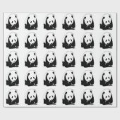 Black & White Panda Weihnachtswrapping Paper Geschenkpapier (Flach)