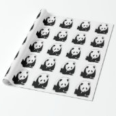 Black & White Panda Weihnachtswrapping Paper Geschenkpapier (Ungerollt)