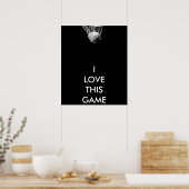 Black & White Panoramic Basketball Poster (Küche)