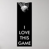 Black & White Panoramic Basketball Poster (Vorne)