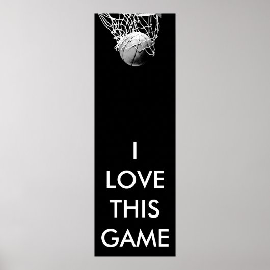 Black & White Panoramic Basketball Poster (Vorne)