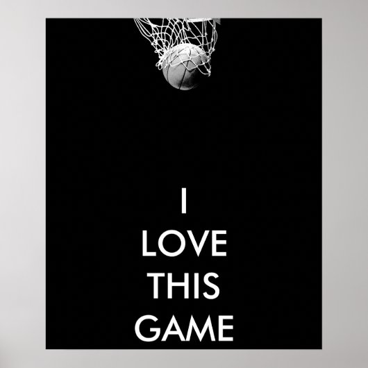 Black & White Panoramic Basketball Poster (Vorne)