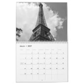 Black & White Paris Eiffel Tower Kalender (Mär 2027)